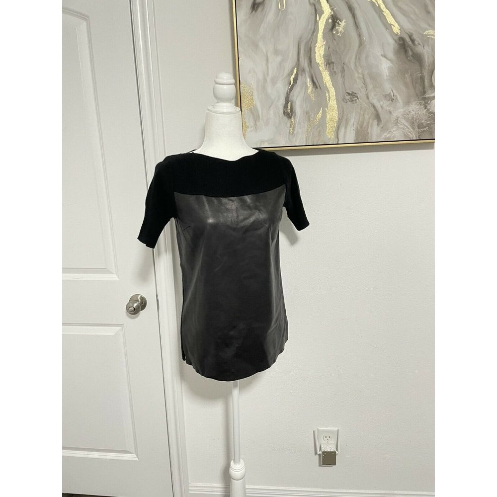 Robert Rodriguez Cashmere Leather Top